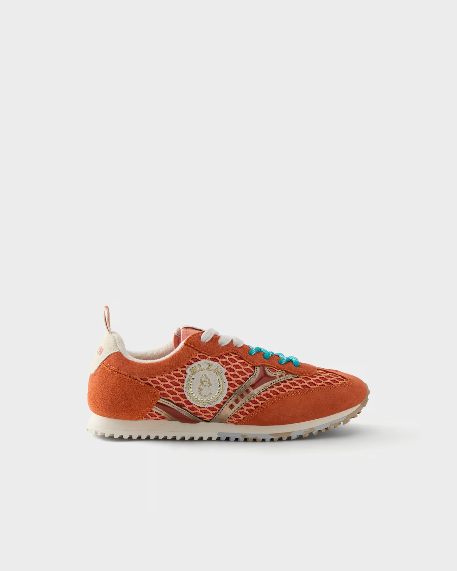 Sneakers in suede e rete traforata