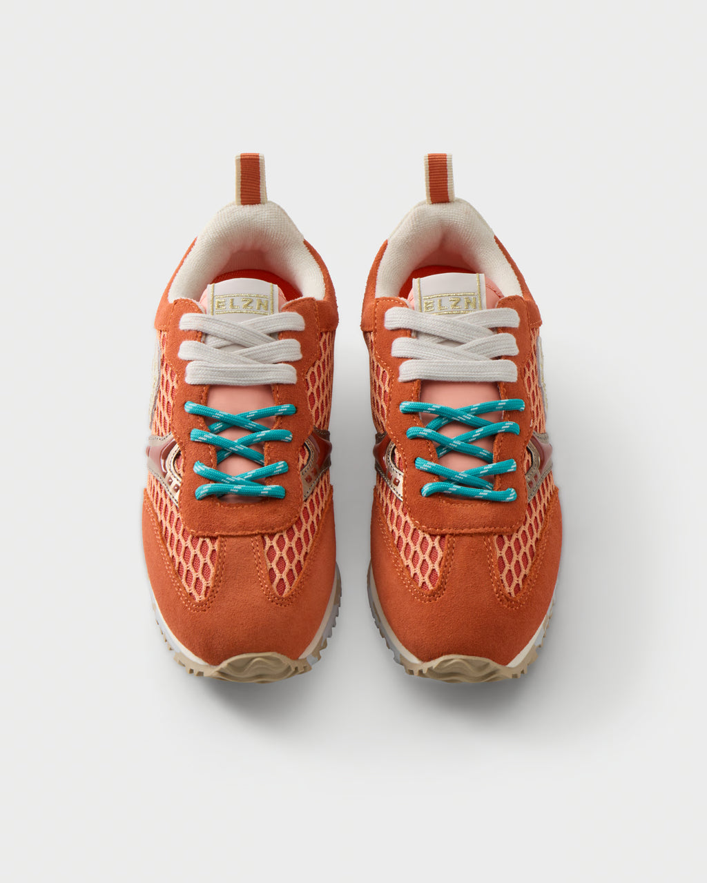 Sneakers in suede e rete traforata