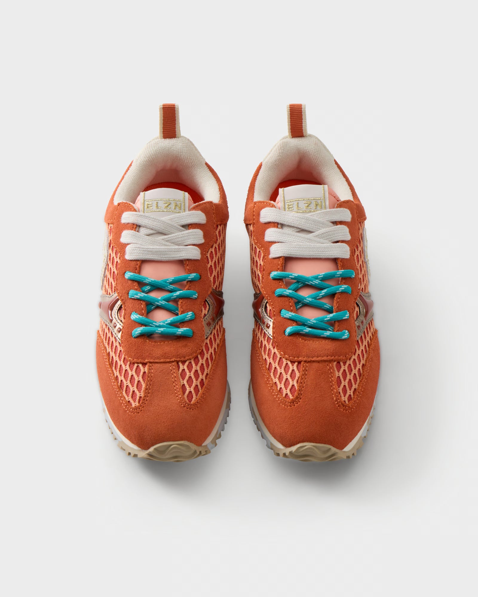Sneakers in suede e rete traforata