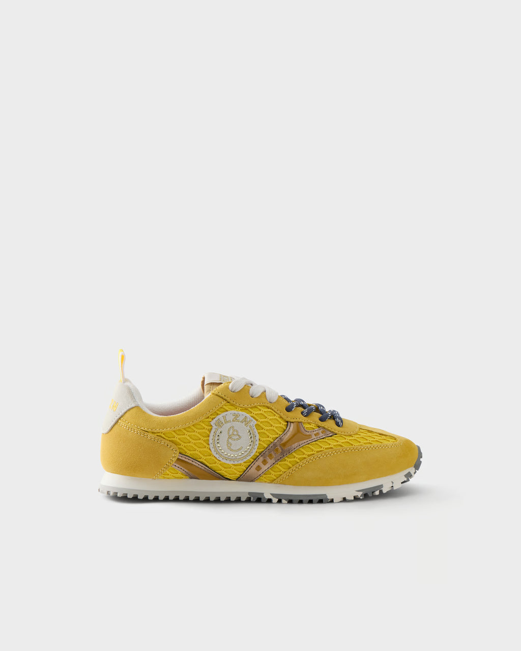 Sneakers in suede e rete traforata