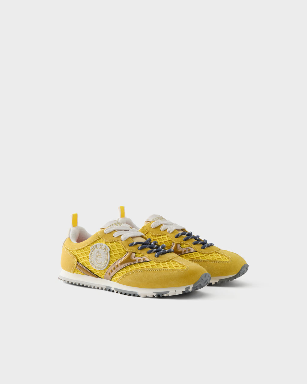 Sneakers in suede e rete traforata