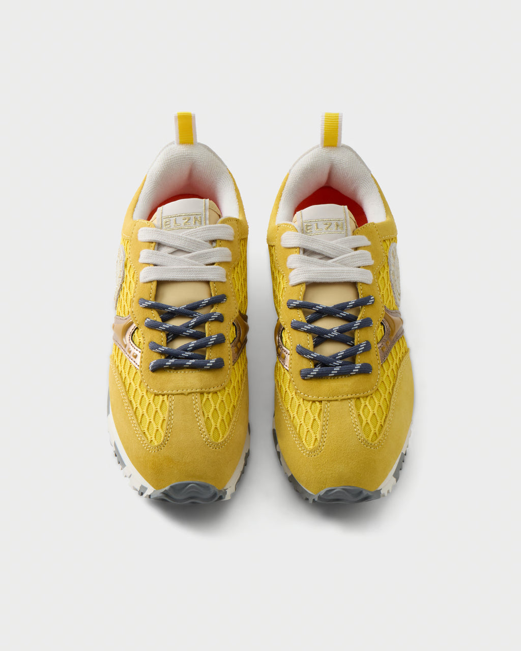 Sneakers in suede e rete traforata