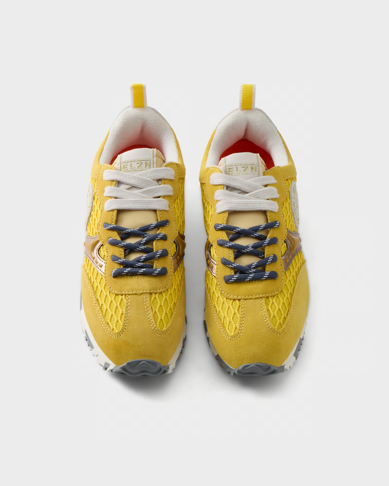 Sneakers in suede e rete traforata