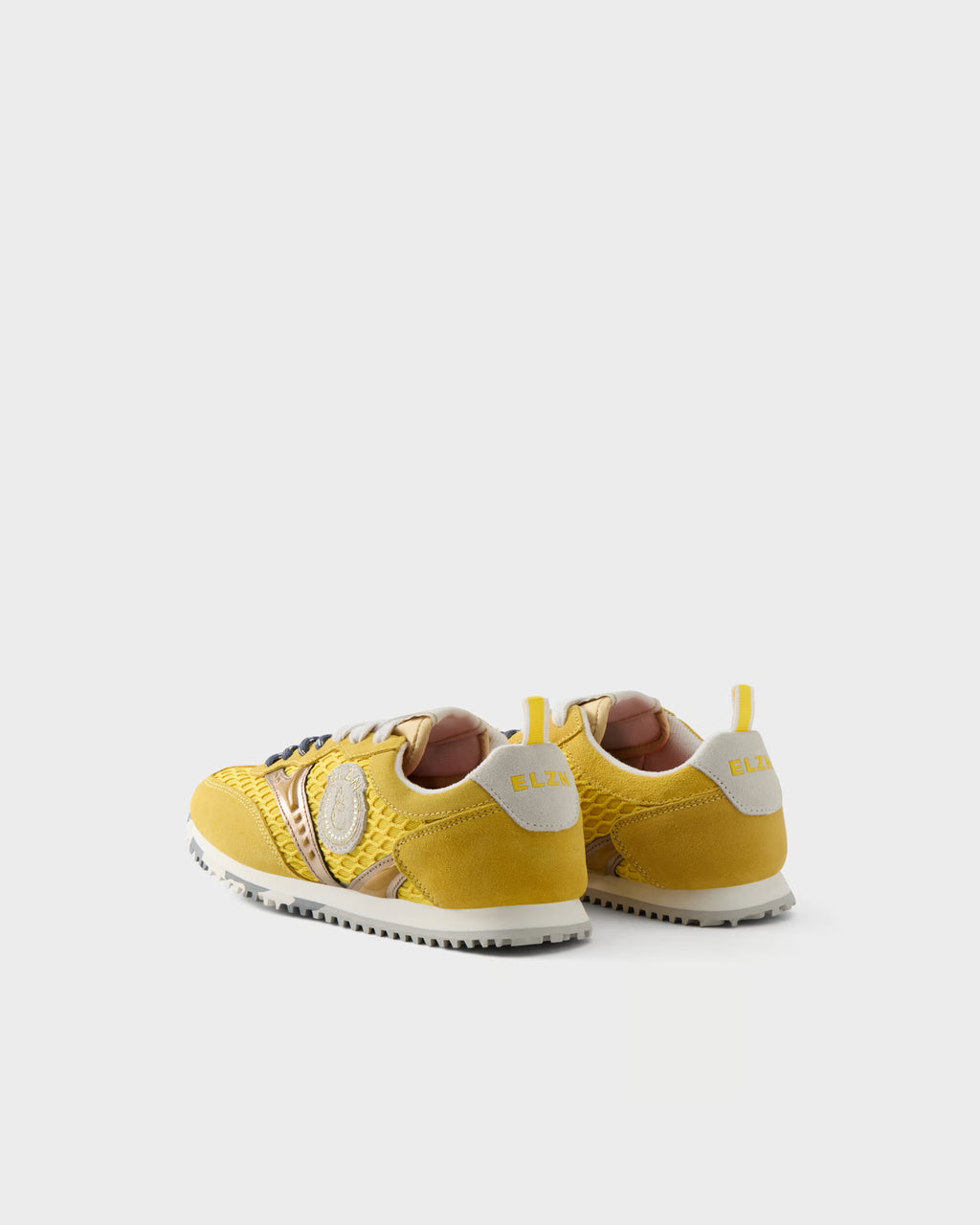 Sneakers in suede e rete traforata
