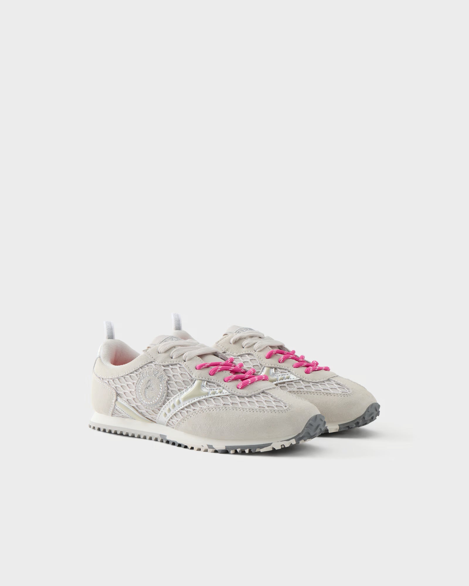 Sneakers in suede e rete traforata