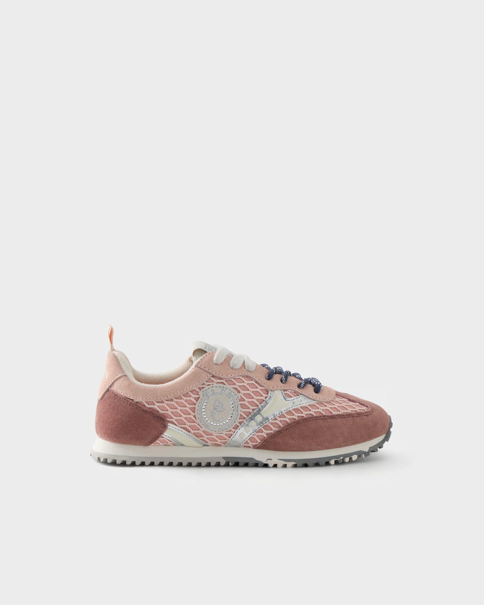 Sneakers in suede e rete traforata