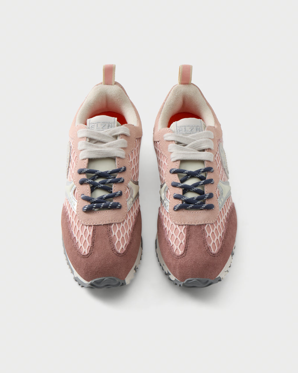 Sneakers in suede e rete traforata