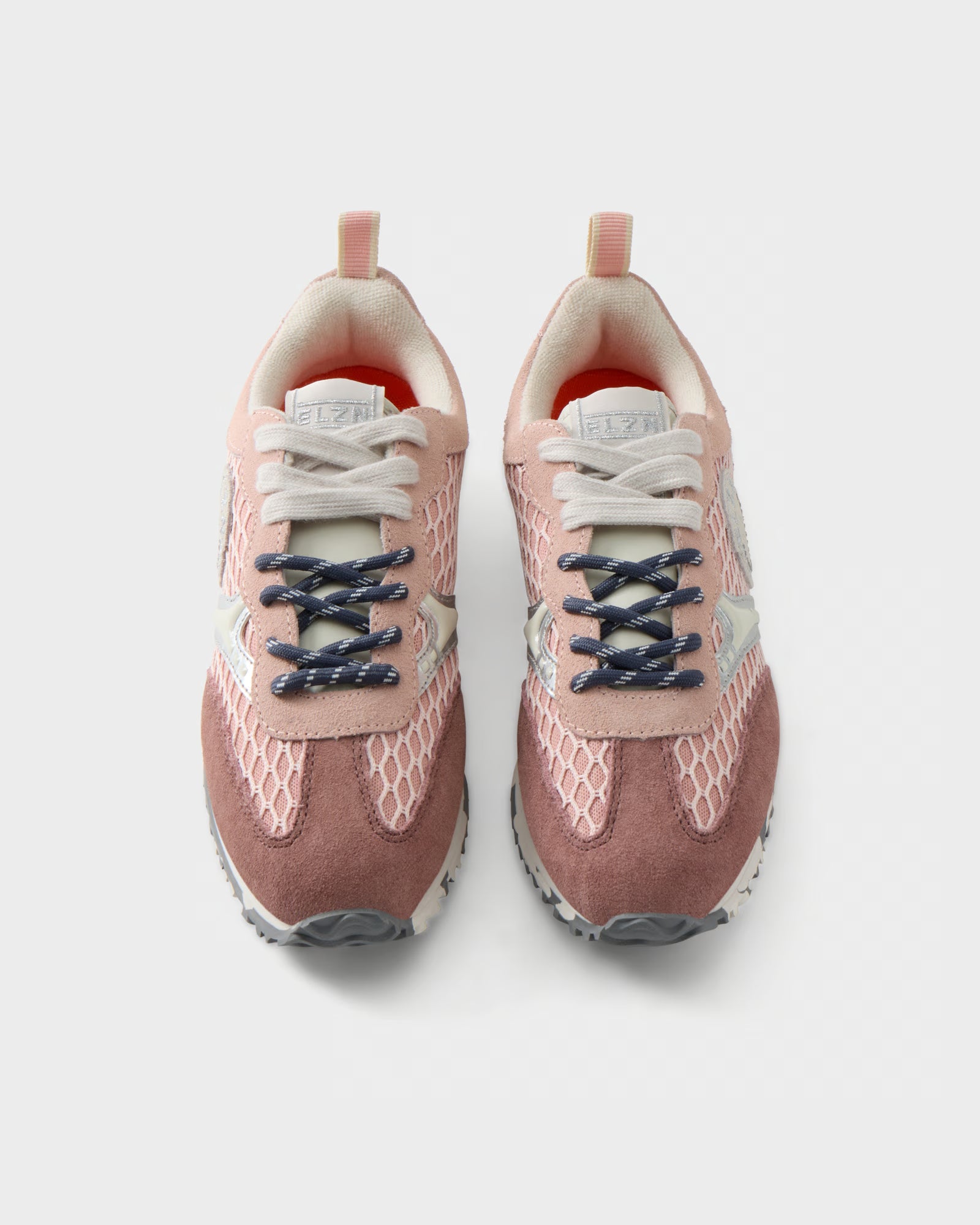 Sneakers in suede e rete traforata
