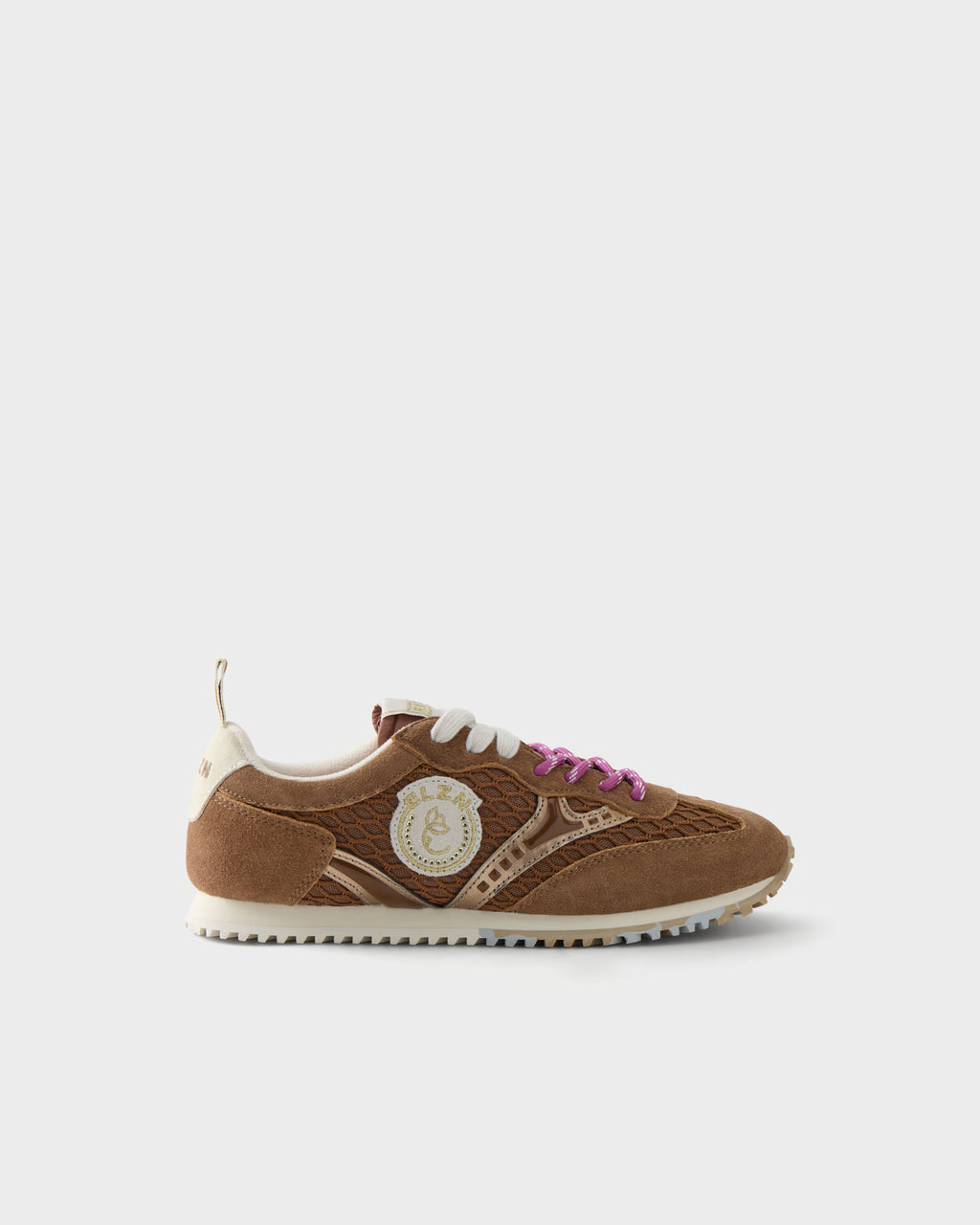 Sneakers in suede e rete traforata