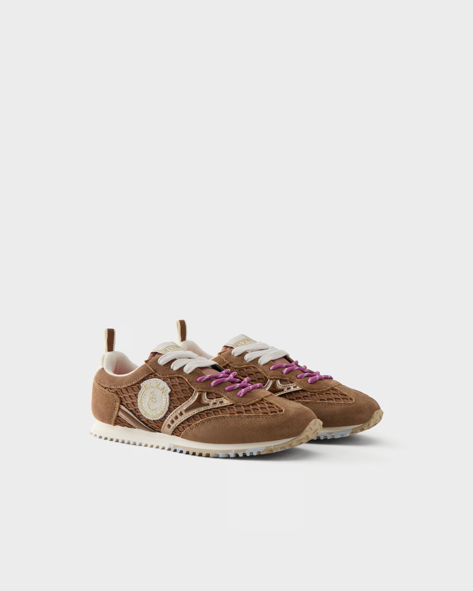 Sneakers in suede e rete traforata