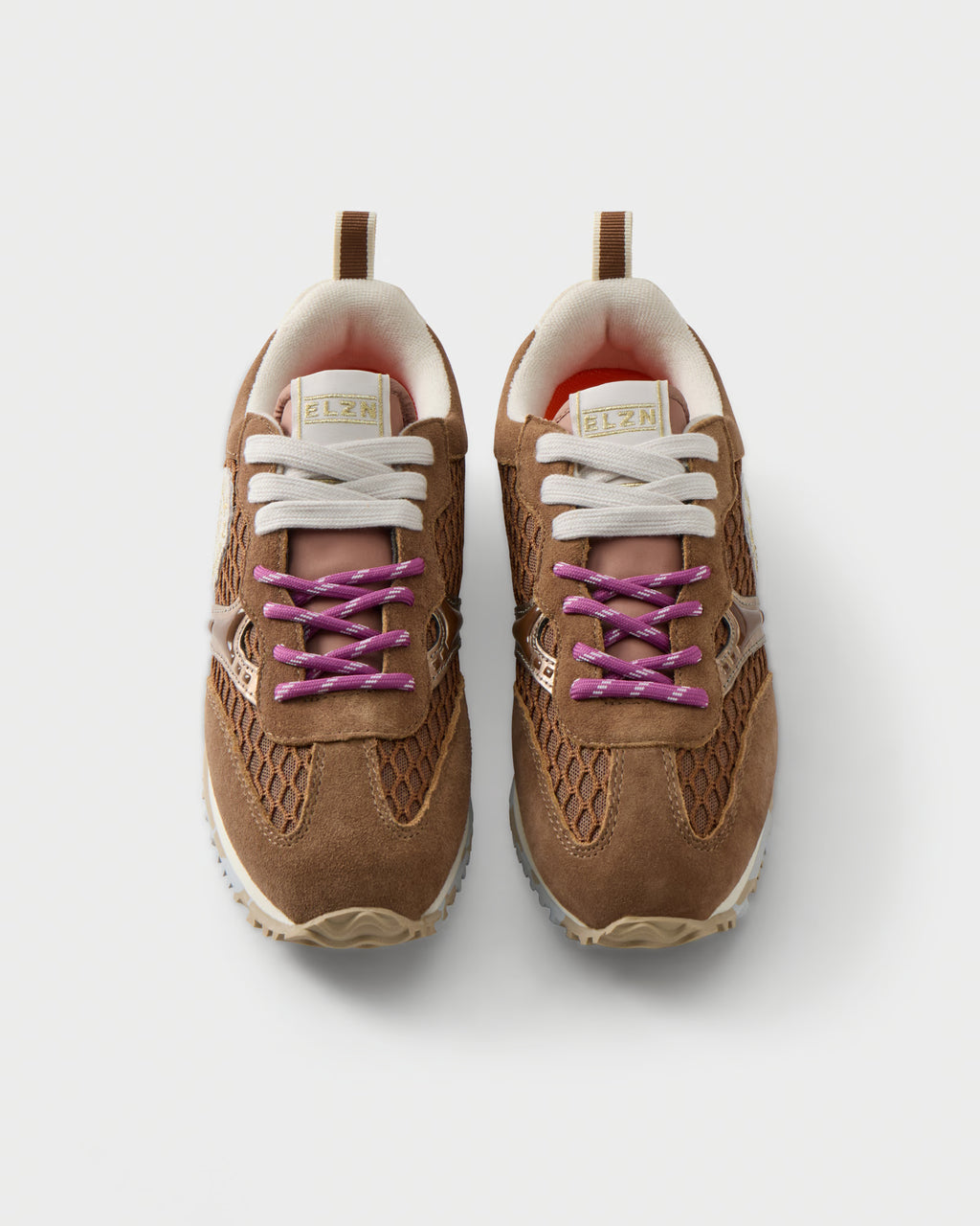 Sneakers in suede e rete traforata