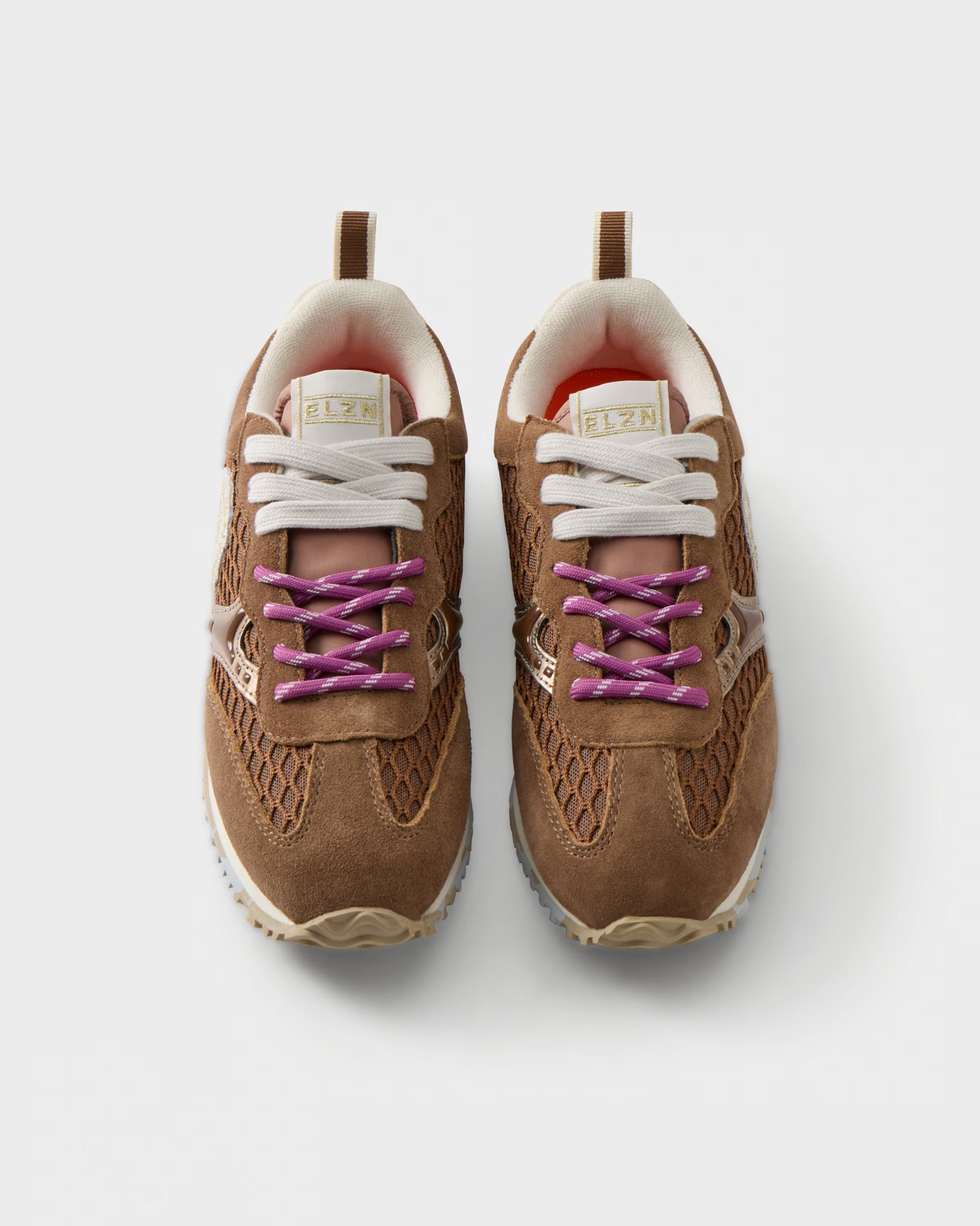 Sneakers in suede e rete traforata
