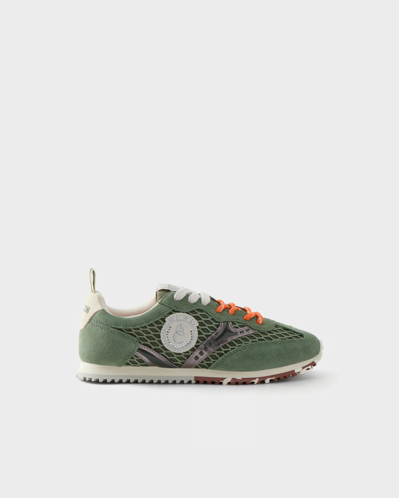 Sneakers in suede e rete traforata