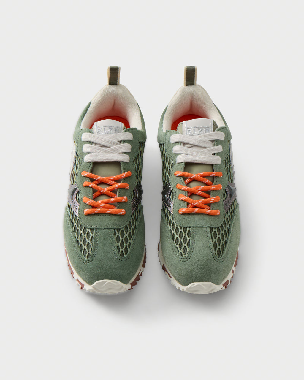 Sneakers in suede e rete traforata