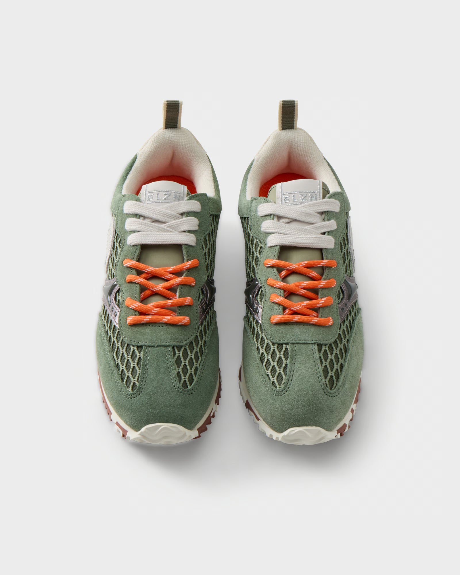 Sneakers in suede e rete traforata